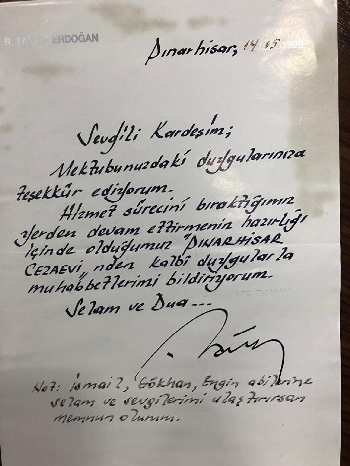 Erdoğan mektup arkadaşı ile görüştü