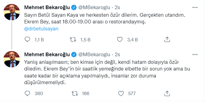 Mehmet Bekaroğlu, Betül Sayan Kayadan neden özür diledi Mehmet Bekaroğlu ne dedi
