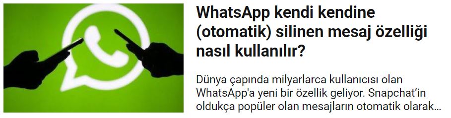 WhatsApp kendi kendine (otomatik) silinen mesaj özelliği nasıl kullanılır.