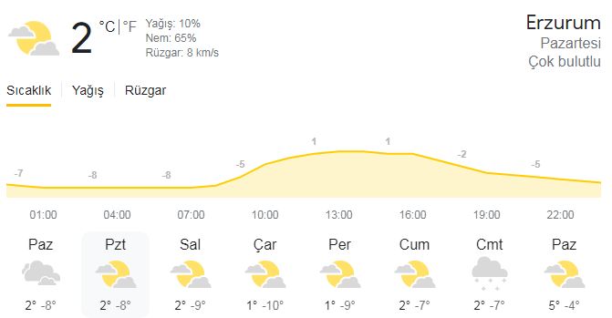 erzurumda yarın okullar tatil mi