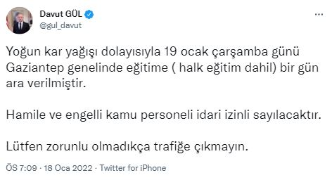 gaziantepte yarın okullar tatil mi