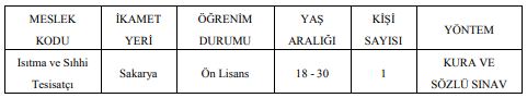 sakarya üniversitesi işçi alım