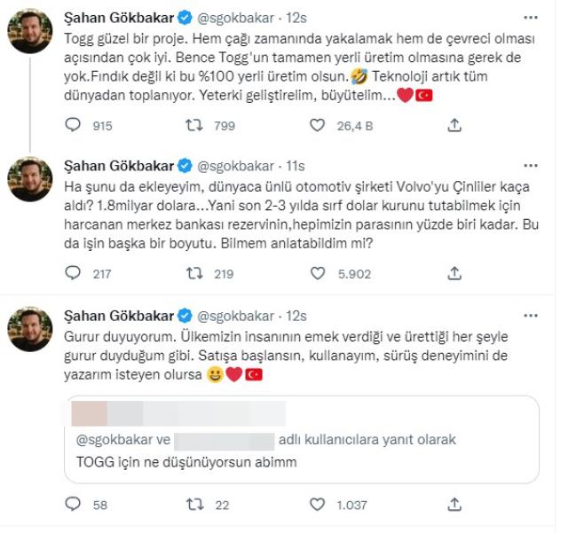 şahan gökbakar tog açıklaması