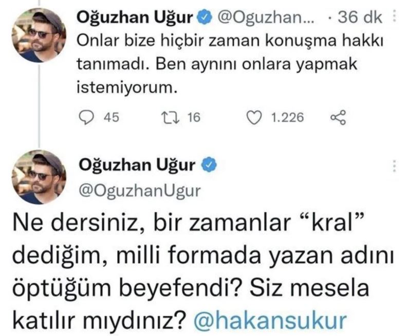 oğuzhan uğur hakan şükür paylaşımı