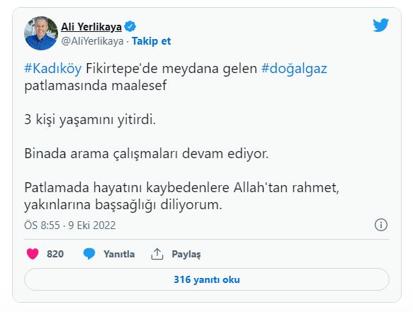 vali yerlikaya patlama açıklaması