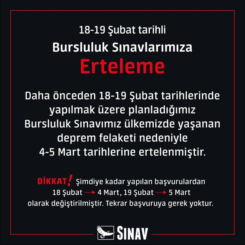 2023 Sınav Koleji Bursluluk Sınavı 18-19 Şubat Ne Zaman, Ertelendi Mi ...