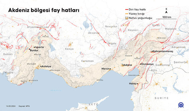 MTA Yenilenmiş Diri Fay Haritasına Göre En Az Riskli Bölgeler