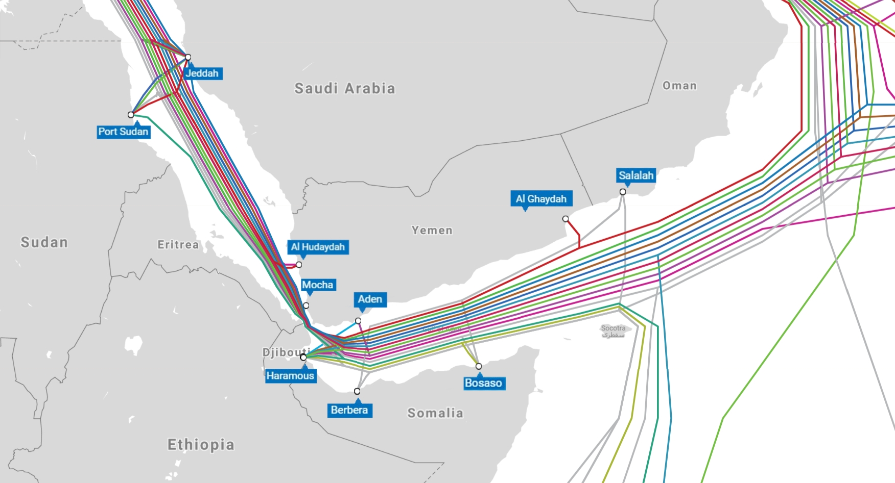 8 Red Sea cable map telegeography