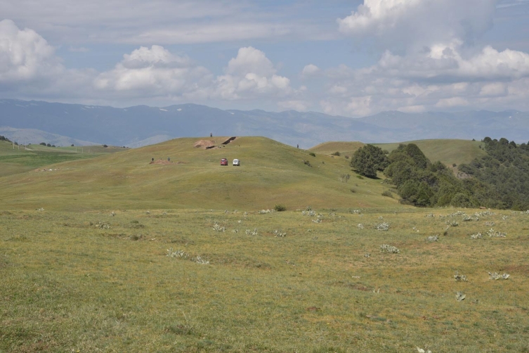 Drone-Image-of-Grassy-Hill-in-Tugunbulak