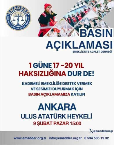 EYT Sonrası Kademeli Emeklilik Mağdurları Ankara'da Buluşuyor!