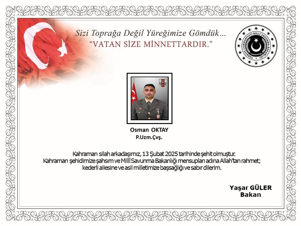 Şehit Piyade Uzman Çavuş Osman Oktay'ın Vefatı