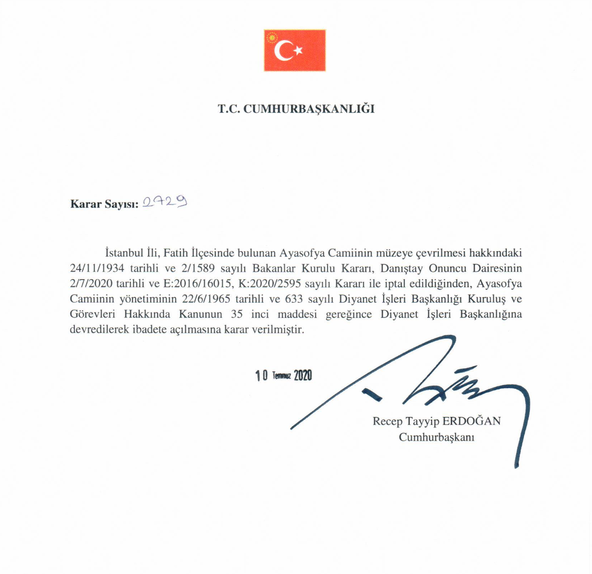 Ayasofya'nın Yeniden İbadete Açılışı ve Anlamı
