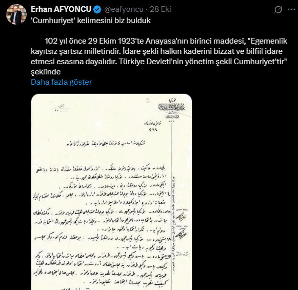 Cumhuriyet Kelimesinin Kökeni ve Türkiye'deki Yönetim Anlayışına Yansıması: Prof. Dr. Erhan Afyoncu'nun Açıklamaları