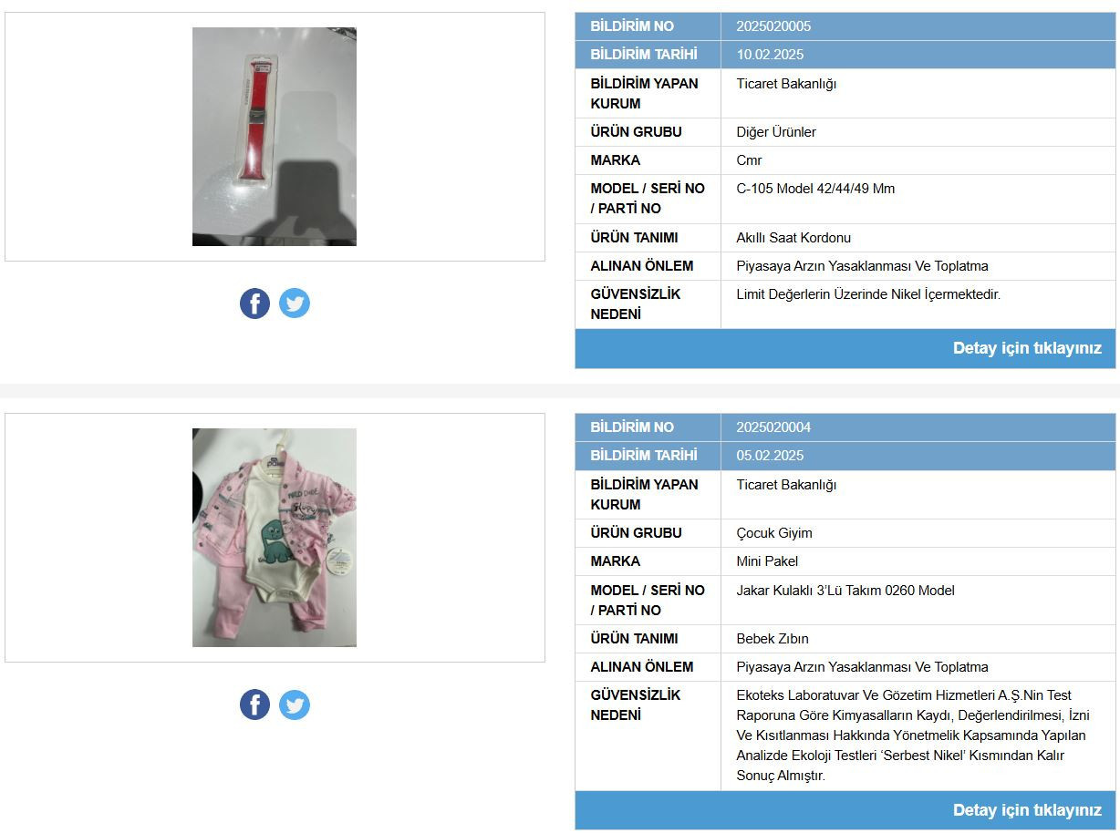 Ticaret Bakanlığı'ndan Güvensiz Bebek ve Çocuk Ürünleri Uyarısı