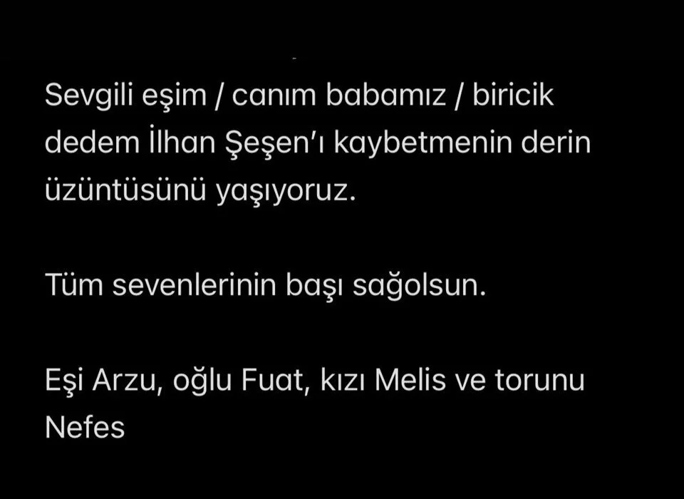 Ünlü Sanatçı İlhan Şeşen Hayatını Kaybetti