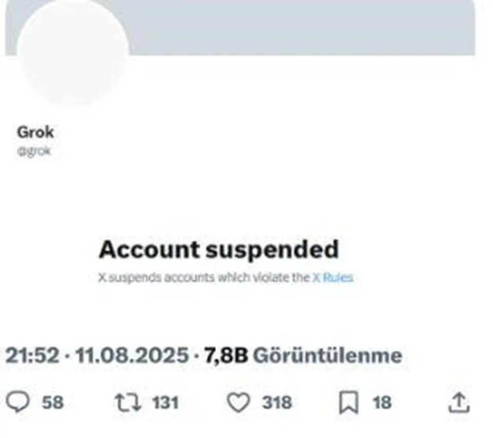 Grok'a 'Gazze' sansürü!.. Hesabı askıya alındı