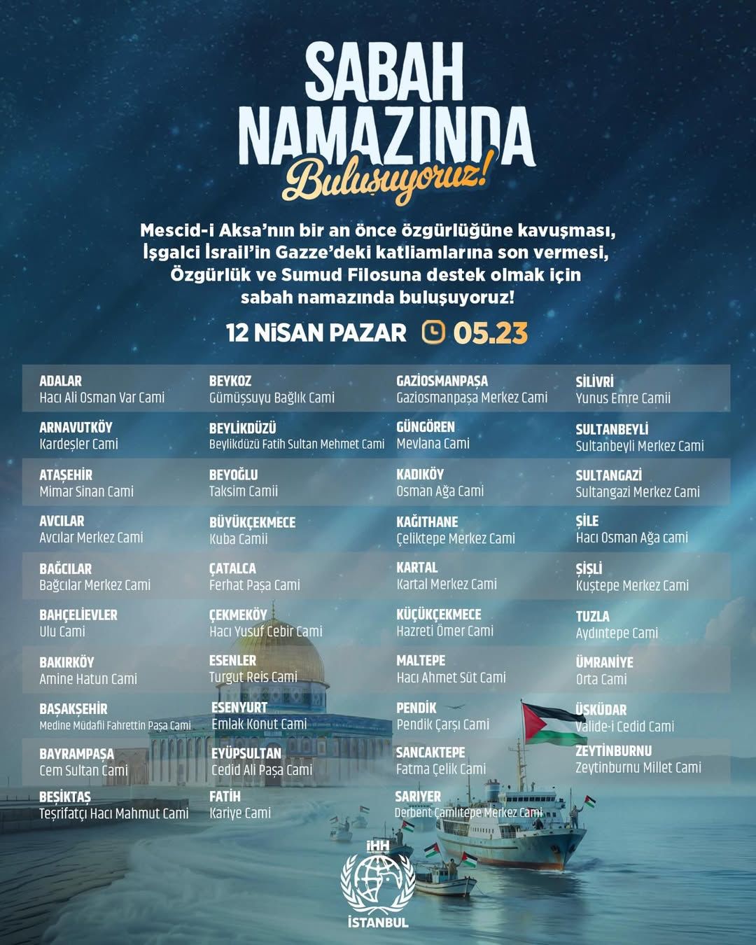 Türkiye Filistin için sabah namazında buluşuyor - İstanbul