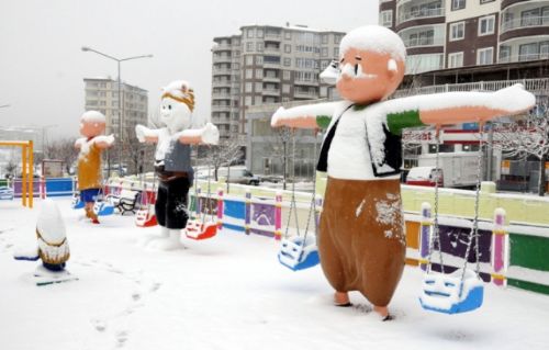 Yurt genelinden kar manzaraları