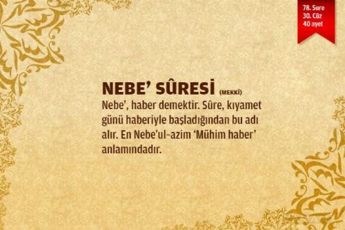 Sure isimlerinin manalarını biliyor musunuz?