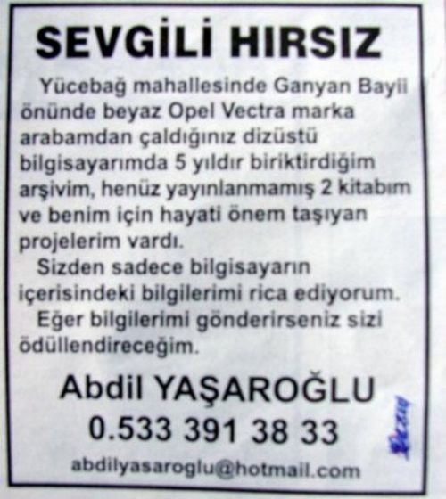 Yurdum insanının komik ilanları