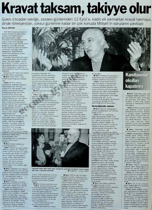 Geçmiş manşetlerde Fethullah Gülen