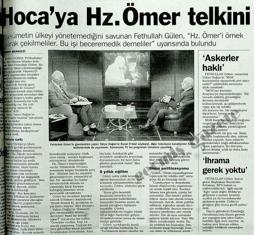 Geçmiş manşetlerde Fethullah Gülen