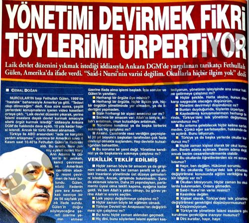 Geçmiş manşetlerde Fethullah Gülen