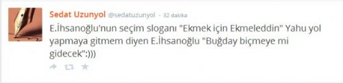 'Ekmek için Ekmeleddin' sloganı twitter'ı salladı