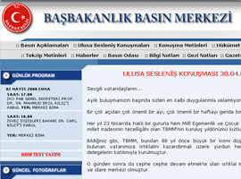 Başbakanlık sitesinde beklenmedik yazı