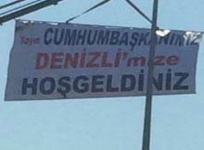 Denizli'de yanlış pankart alarmı