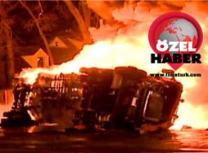 Alev topu gibi tarlaya savruldular