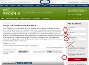 Beyaz Saray sitesinden ’Bağımsız Kürdistan’ için imza kampanyası