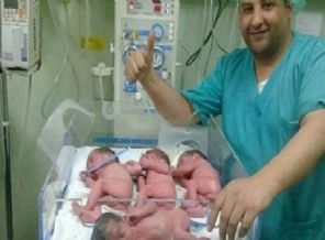 Gazze'de dördüz bebek sevinci