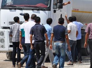 Habur sınır kapısında eylem