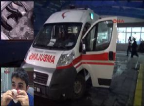 Ambulans şoförüne bira şişesi fırlattılar