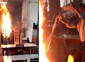 Hükümet binası önünde kendini yaktı