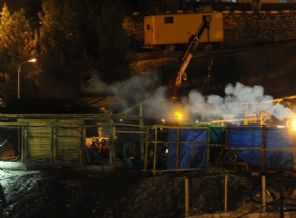 Ermenek'te istinat duvarı çöktü