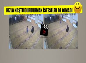 Kayseri'de minik afacan camiyi tek hareketiyle karıştırdı