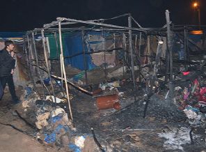 Kilis'te çadır yangını