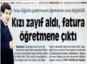 Cumhuriyet gazetesinden Davutoğlu tekzibi