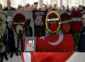 Mahir Kaynak'ın cenazesinde dikkat çeken çelenk