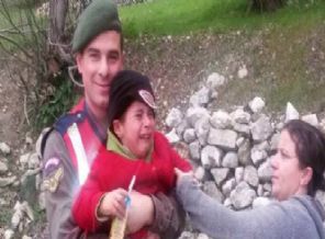 Kaybolan çocuk dağlık alanda bulundu