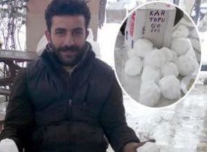 Şaka değil! Kartopu sattı