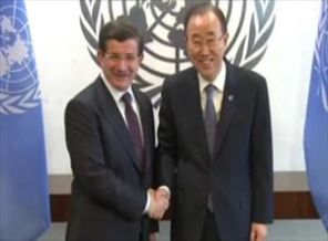 Davutoğlu, Ban Ki- Moon ile görüştü