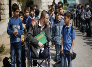 Gazze'de engelli bir öğretmen