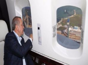 Erdoğan bu kez havadan denetledi!